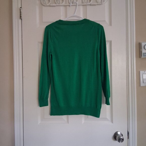 J. Crew Women's Medium Kelly Green 100% Merino Wool Crewneck Sweater - Picture 3 of 12